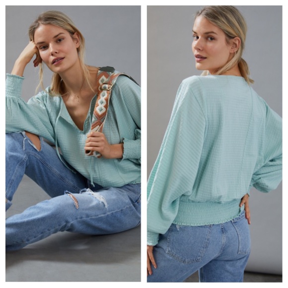 Anthropologie XL Gerri Seersucker Blouson Top NWT - Picture 1 of 11